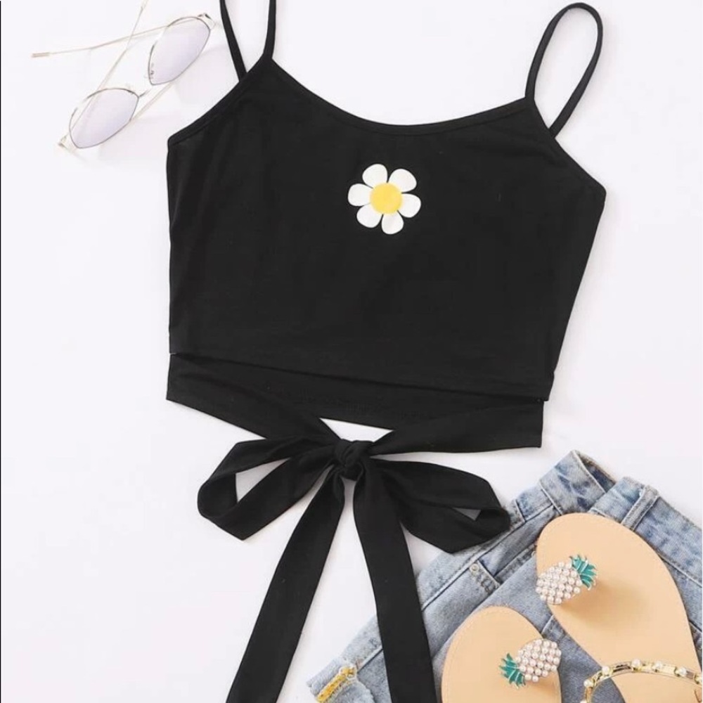 Wrap around daisy crop top